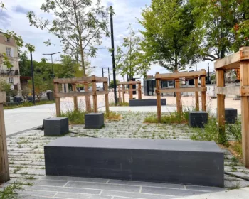 Angers (49) : Aménagement en schiste de la Place Molière